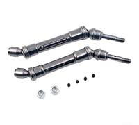 Zoegneer Arbre d'entraînement en métal avant et arrière pour voitures télécommandées Traxxas Slash 4x4 Rustler Stampede 1 à l'échelle 10 Argenté 11 5 cm Jeu d'essieux de rechange léger 99 g avant 94 g