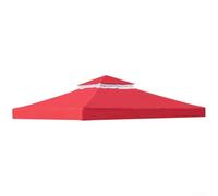 Zoegneer Auvent de rechange à double niveau pour tonnelle - 300 x 300 cm - Tissu en maille résistante aux intempéries - Pour abri de barbecue extérieur, jardin, terrasse (rouge)