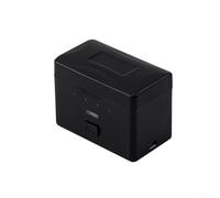 Zoegneer Boîtier de chargement double batterie pour DJI Action 5 Pro avec boîtier d'alimentation portable de 4000 mAh - Coque de protection en ABS - Noir