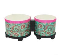 Zoegneer Bongo Drums Instrument de percussion 12,7 cm 15,2 cm en caoutchouc ABS compact et léger avec motif sous-marin pour débutants et enfants, apprentissage de la musique (texture bleue)