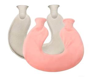 Zoegneer Bouillotte épaisse en forme de U pour les mains et le cou et les épaules - Conservation de la chaleur hivernale - Remplissage avec de l'eau en tissu doux - Taille : 36,5 x 31,5 cm - Épingle