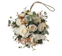 Zoegneer Boule de pivoine d'hortensia artificielle à suspendre - Diamètre 20 cm - Pour salon, chambre à coucher ou espaces événementiels pour mariage et décoration d'intérieur (blanc)