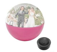 Zoegneer Boule vidéo numérique WiFi personnalisée avec LED pour afficher des souvenirs précieux lors des anniversaires, mariages et souvenirs décoratifs élégants (rose)