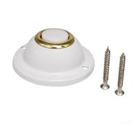Zoegneer Bouton de sonnette rond DC 24 V 0,5 A en métal étanche avec lumière LED pour porte avant ou arrière Installation facile Blanc classique et noir (blanc)