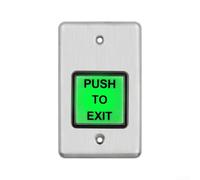 Zoegneer Bouton poussoir de sortie en acier inoxydable vert carré pour systèmes de contrôle d'accès usage commercial ou résidentiel 115 x 70 mm avec fil L de 30,5 cm