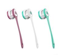 Zoegneer Brosse de bain électrique avec long manche, rotative à 360 degrés, rechargeable avec silicone caoutchouté pour exfoliation de la douche et nettoyage en profondeur avec cinq multifonctions