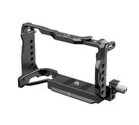 Zoegneer Cadre d'extension en aluminium pour appareil photo Sony A6700 avec trous de vis de 6,35 mm et 3/8" pour ports de contrôle, compartiment à piles Noir