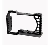 Zoegneer Cage de lapin légère en métal pour Sony A6000 A6300 A6400 A6500 avec support griffe et plusieurs trous filetés pour appareil photo reflex numérique en alliage d'aluminium Noir (cage unique)