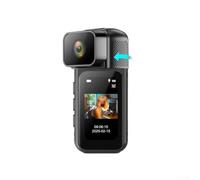 Zoegneer Caméra d'action compacte HD 2,7 K avec design rotatif magnétique pour le sport, le cyclisme, l'enregistrement en plein air, construction en ABS portable, taille pouce, noir et blanc