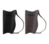 Zoegneer Carquois en cuir avec pochette intégrée, peut contenir 6 flèches, bandoulière réglable pour pratique cible, entraînement sur le terrain et chasse, léger, 172 g, marron