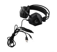 Zoegneer Casque de jeu filaire stéréo avec micro antibruit et lumière LED pour PS4, PC, ordinateur portable, tablette, smartphone, coussinets confortables en mousse à mémoire de forme (noir)