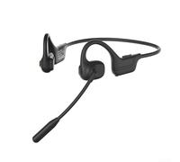 Zoegneer Casque sans fil à conduction osseuse avec BT 5.3 à oreilles ouvertes, micro antibruit, batterie 150 mAh, léger, pour course à pied, cyclisme, conduite 26 g (noir)