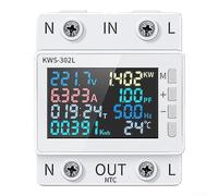 Zoegneer Compteur CA 8 en 1 2P 170-270 V 63 A Contrôle par application Compteur de puissance avec tension actuelle puissance synchronisation température fréquence et mesure du facteur de puissance