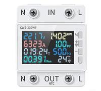 Zoegneer Compteur CA 8 en 1 2P 170-270 V 63 A Contrôle par application Compteur de puissance avec tension actuelle puissance synchronisation température fréquence et mesure du facteur de puissance