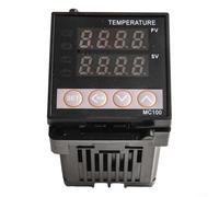 Zoegneer Contrôleur de température numérique PID 12 V AC/DC avec double affichage pour régler et traiter la température, compact 48 x 48 mm, prend en charge l'entrée thermocouple PT100 et K-Type