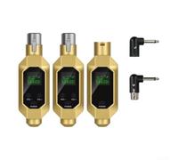 Zoegneer Convertisseur de microphone sans fil XLR émetteur récepteur or et rouge vers et deux options pour microphones dynamiques pour studio et audio en direct (doré 1 à 2)