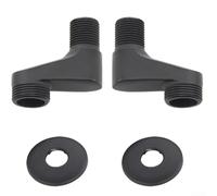 Zoegneer Convertisseur de robinet de douche en cuivre avec coin réglable G1/2 entrée G3/4 sortie 8-12 cm Distance centrale variable pour installation de baignoire de salle de bain (noir)