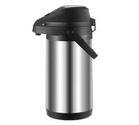 Zoegneer Distributeur de café isotherme en acier inoxydable avec pompe à action - Carafe thermique sous vide à double paroi pour boissons chaudes ou froides - Brosse de nettoyage incluse (1,6 litres)