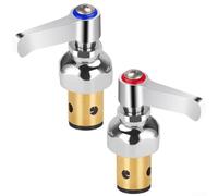 Zoegneer Ensemble de broche chaude et froide pour robinets en laiton, kit de remplacement de noyau de valve galvanisé résistant à la corrosion, installation à faire soi-même avec paire complète pour B