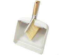 Zoegneer Ensemble de mini balai et pelle à poussière avec manche en bois avec poils denses pour le nettoyage du bureau, du canapé et des espaces, pour enlever les miettes, la litière d'animaux et les