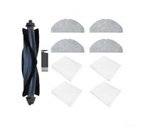 Zoegneer G50 L60 Kit d'accessoires pour robot aspirateur avec brosse principale en forme de V en caoutchouc et nylon 4 filtres 4 chiffons serpillères et brosse de nettoyage pour une poussière efficace