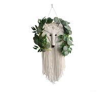 Zoegneer Grande tapisserie murale bohème en macramé faite à la main en lin tissé avec motifs complexes, 88 x 26 cm, art pour chambre à coucher, salon, appartement ou événement de mariage