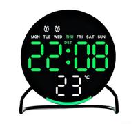 Zoegneer Horloge de bureau LED multifonction avec alarme, veilleuse, minuteur, contrôle tactile, affichage numérique de l'heure et de la date, jusqu'à 23 heures, pour chambre à coucher, bureau