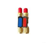 Zoegneer Interrupteur de robinet à boisseau sphérique R22 et R410A pour climatisation et réfrigération CVC Filetage mâle 6,35 mm Laiton Cuivre Adaptateur de charge Outil Rouge Bleu (R410A et R22)