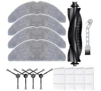 Zoegneer Kit de brosse latérale principale de rechange pour aspirateur robot Lubluelu B40 et B40 Plus avec 1 rouleau principal, 4 brosses latérales, 4 filtres, 4 tampons de balai et 1 outil de