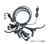 Zoegneer Kit de frein à disque hydraulique pour vélo électrique avec double étriers avant et arrière - Interface SM - Fonction d'arrêt pour disques de 140 mm, 160 mm, 180 mm, 203 mm - Standard 51 74