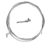 Zoegneer Kit de réparation de câble de gaz pour tondeuse à gazon, 1,5 mm de diamètre x 2,5 m, fil d'acier avec capuchon d'extrémité et pince en Z pour machines de jardin, brosse et motoculteur, câble