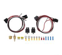 Zoegneer Kit relais de ventilateur électrique double 40 A avec interrupteur de capteur de température, s'active à 85 °C et se désactive à 79,4 °C, comprend un faisceau de câblage, 2 relais, une sonde