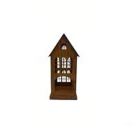 Zoegneer Lanterne vintage en fer forgé de style église rustique pour décoration de jardin intérieure et extérieure en métal vieilli avec fenêtre complexe et détails d'obturation (petite taille)
