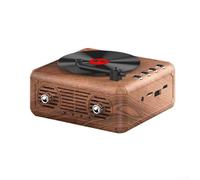 Zoegneer Lecteur CD portable avec options de connectivité sans fil, haut-parleur rétro, caisson de basses sans fil, radio portable, carte enfichable, haut-parleur pour voyage (grain de bois)