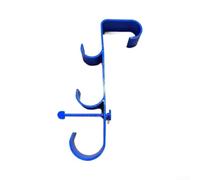 Zoegneer Lot de 1 crochet réglable à 3 crochets pour piscines hors sol - Support de rangement robuste pour écumoire, brosse, tuyau et serviette - Convient aux cadres jusqu'à 6,9 cm pour Intex gris et
