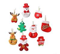 Zoegneer Lot de 10, 20 ou 30 pendentifs en feutre pour sapin de Noël avec cordon Père Noël, bonhomme de neige, renne, décoration de maison, cheminée, porte, voiture, vacances (20 paquets de 2 chacun)
