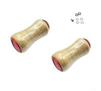 Zoegneer Lot de 2 boutons de moulinet de pêche en bois massif modifié pour Daiwa pour TATULA 3A avec cadre en alliage d'aluminium et poignée en liège pour moulinet de pêche DIY (rouge)