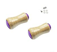 Zoegneer Lot de 2 boutons de moulinet de pêche en bois massif modifié pour Daiwa pour TATULA 3A avec cadre en alliage d'aluminium et poignée en liège pour moulinet de pêche DIY (violet)