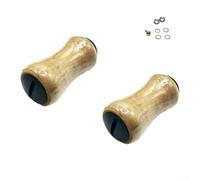 Zoegneer Lot de 2 boutons de moulinet de pêche en bois massif modifié pour Daiwa pour TATULA 3A avec cadre en alliage d'aluminium et poignée en liège pour moulinet de pêche DIY (noir)