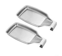 Zoegneer Lot de 2 grands repose-cuillères en acier inoxydable 304 pour comptoir de cuisine et cuisinière, résistant à la rouille, résistant à la chaleur, passe au lave-vaisselle, crochet de suspension