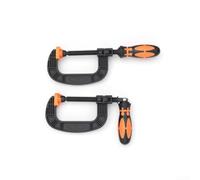 Zoegneer Lot de 2 pinces G à serrage rapide de 7,6 cm, 80 mm, ouverture du bois, pince en C PA6 en fibre de verre, patins antidérapants, poignée pliable pour assemblage de panneaux