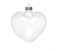 Zoegneer Lot de 36 boules de Noël transparentes en forme de cœur à remplir pour sapin de Noël à suspendre et décorations de vacances
