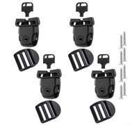 Zoegneer Lot de 4 loquets de réparation pour housse de spa - En thermoplastique résistant - Avec clés - Pour extérieur - Sangles de protection contre le vent - Noir