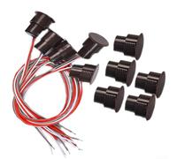 Zoegneer Lot de 5 interrupteurs magnétiques filaires pour porte et fenêtre - 19 x 25 mm - Détecteur d'alarme anti-effraction ABS pour système de sécurité domestique - Marron (A)