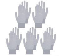 Zoegneer Lot de 5 paires de gants de pêche en latex épais et antidérapants - En nylon respirant - Dos de la paume - Souple - Ouverture du poignet élastique - Bord enveloppé - Pour le cyclisme - Gris