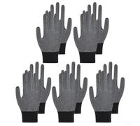 Zoegneer Lot de 5 paires de gants de pêche en latex épais et antidérapants - En nylon respirant - Dos de la paume - Souple - Ouverture du poignet élastique - Bord enveloppé - Pour le cyclisme - Noir