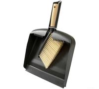 Zoegneer Mini balai et pelle à poussière avec manche en bois avec poils denses pour le nettoyage du bureau, du canapé et des espaces interstices, pour enlever les miettes, la litière d'animaux