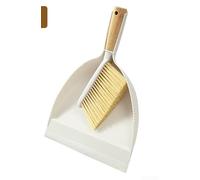 Zoegneer Mini balai et pelle à poussière avec manche en bois avec poils denses pour le nettoyage du bureau, du canapé et des espaces, pour enlever les miettes, la litière d'animaux et les résidus