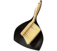 Zoegneer Mini balai et pelle à poussière avec manche en bois avec poils denses pour le nettoyage du bureau, du canapé et des espaces, pour enlever les miettes, la litière d'animaux et les résidus