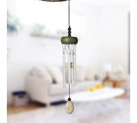 Zoegneer Mini carillon à vent en bois massif avec tige en aluminium pour jardin, cour, extérieur, décoration d'intérieur (vert), 5416U7A3QPO04IU29C47987HGS8534